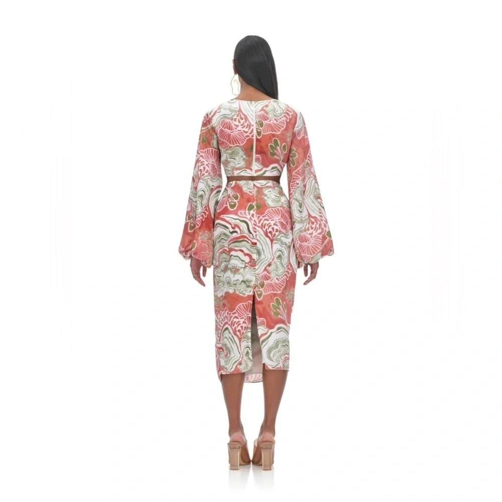 BEHATI ABSTRACT MUSHROOM CROPPED TOP ONLY - Sz XS - Picture 3 of 4